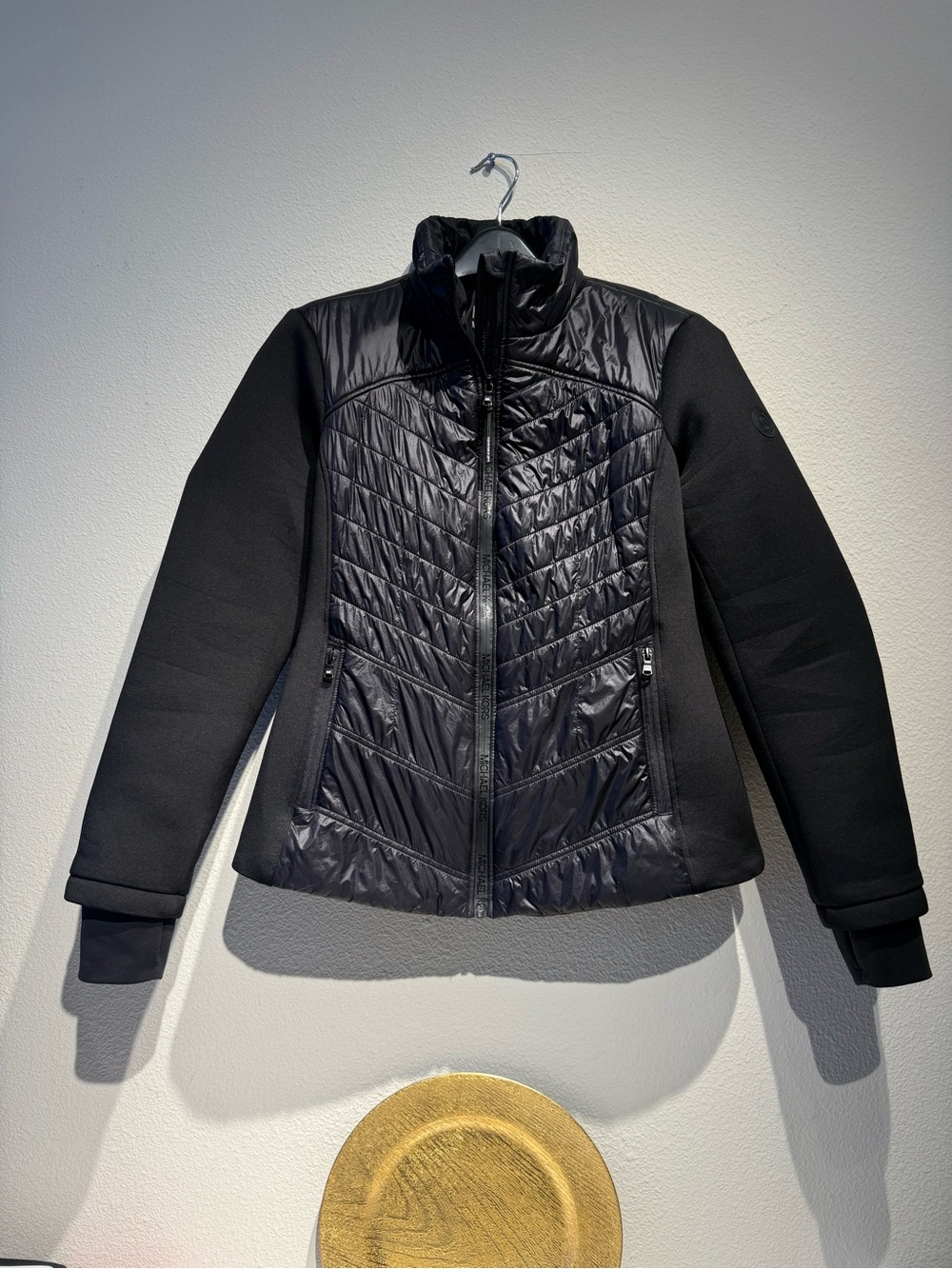 Michael Kors Black Quilted Hybrid Puffer Jacket